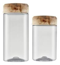 2 Potes Mantimentos Biscoito Tampa Travertino Rosca Bandeira 2 Potes Mantimentos Biscoito Tampa Travertino Rosca Bandeira