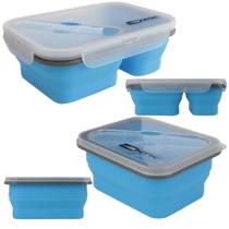 2 Potes Marmita com Tampa Silicone Retratil Bento Nautika