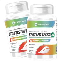 2 Potes Multivitaminico Status Vita 24 Vitaminas Kit 120 Cáps - Status Verde