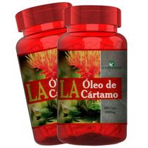 2 Potes Óleo De Cartamo com Vitamina E Kit 200 Cáps 1000mg Fonte Verde