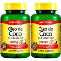 2 potes oleo de coco 1000mg 60cps maxinutri