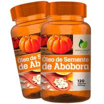 2 Potes Óleo de Semente de Abóbora 1000mg Kit 240 Cáps - Fonte Verde 2 Potes Óleo de Semente de Abóbora 1000mg Kit 240 Cáps - Fonte Verde