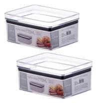 2 Potes Organizador Herméticos Para Frios 770ml Paramount 2 Potes Organizador Herméticos Para Frios 770ml Paramount