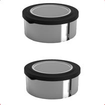 2 Potes para Alimentos 700 ml Metallic Redondo C/Tampa