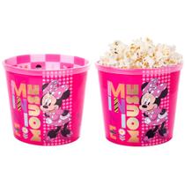 2 Potes para Pipoca Infantil da Minnie Pipoqueira Rosa Balde Original 2 Litros