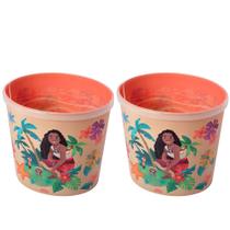 2 Potes para Pipoca Infantil da Moana Original Balde Oval Estampado Original 2.1L