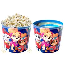 2 Potes para Pipoca Infantil Patrulha Canina Balde Oval Estampado Original 2.1L