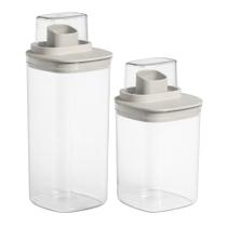 2 Potes Porta Sabão Pó Liquido Amaciante Dispenser Hermético - 2 Potes Porta Sabão Pó Liquido Amaciante Dispenser Hermético -