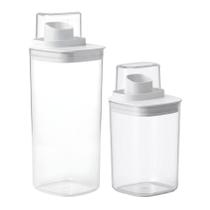 2 Potes Porta Sabão Pó Liquido Amaciante Dispenser Hermético - 2 Potes Porta Sabão Pó Liquido Amaciante Dispenser Hermético -