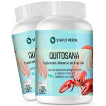2 Potes Quitosana Pura 100% Natural Kit 240 Cáps - Status Verde