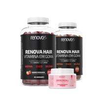 2 Potes Renova Hair + 1 Pote Resveratrol - Renova Be
