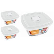 2 Potes Vidro Facilita Vap Quadrado Com Tampa 2L Marinex 2 Potes Vidro Facilita Vap Quadrado Com Tampa 2L Marinex