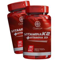 2 Potes Vitamina K2 + Vitamina D3 Kit 120 Cápsulas - Quantum