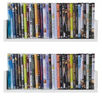 2 Prateleira para CD DVD organização armazenamento decoração 50x15 - Pabimi