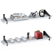 2 Prateleiras De Madeira Estilo Industrial Suspensa Max50Pb