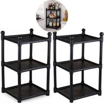 2 Prateleiras Organizadora Modular Multiuso Preta 2 Prateleiras Organizadora Modular Multiuso Preta