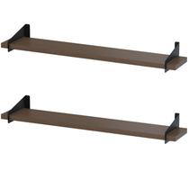 2 Prateleiras Suspensa Estilo Industrial Madeira 50cm FS P