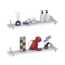 2 Prateleiras Suspensa Estilo Industrial Madeira 50cm UN BB