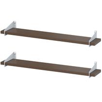 2 Prateleiras Suspensa Estilo Industrial Madeira 60cm FS BM