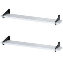 2 Prateleiras Suspensa Estilo Industrial Madeira 60cm FS P