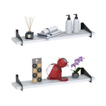 2 Prateleiras Suspensa Estilo Industrial Madeira 60cm UN PB