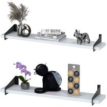 2 Prateleiras Suspensa Multiuso 60Cm Para Sala Quarto SF PB