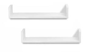 2 prateleiras u 40x15 branca para quarto