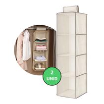 2 Prateleiras Vertical Dobrável Flexível Organizador Closet