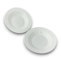 2 Prato Fundo Sobremesa Vidro Opalino Branco Mesa Posta 20cm 2 Prato Fundo Sobremesa Vidro Opalino Branco Mesa Posta 20cm