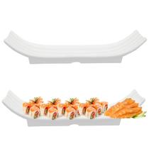 2 Prato Oriental Retangular Travessa Bandeja Sushi Sashimi