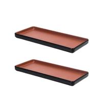 2 Prato Retangular Terracota 32cm 100% Melamina Gourmet Mix