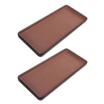 2 Prato Retangulares Terracota 32cm 100% Melamina Gourmet Mix 2 Prato Retangulares Terracota 32cm 100% Melamina Gourmet Mix