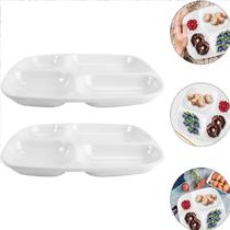 2 Pratos Bandeja 4 Divisórias em Melamina Premium para Buffet