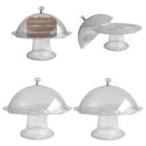 2 Pratos Bandeja Para Bolo e Doces Boleira Com Tampa