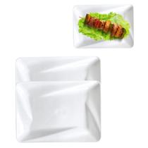 2 Pratos Bandeja Retangular Petisqueira Resistente 22x16cm