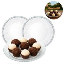 2 Pratos Cristal Transparente 19,5cm P/ Sobremesa Elegante