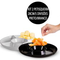 2 Pratos Petisqueiras c/ 5 Divisões Azeitona Queijo Salame 2 Pratos Petisqueiras c/ 5 Divisões Azeitona Queijo Salame