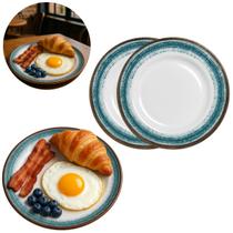 2 Pratos Raso em Melamina 20cm P/ Buffet Restaurantes