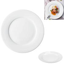 2 Pratos Raso Refeição de Melamina Branco Basic 25,5cm