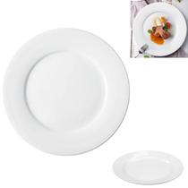 2 Pratos Raso Refeição de Melamina Branco Basic 25,5cm