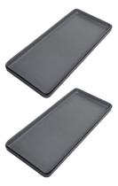 2 Pratos Retangulares Cinza 29cm 100% Melamina Gourmet Mix