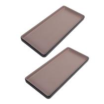 2 Pratos Retangulares Nude 32cm 100% Melamina Gourmet Mix