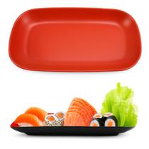 2 Pratos Travessa Retangular Oriental Melamina Sushi 20cm