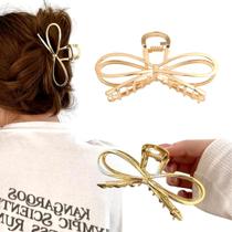 2 Prendedor De Cabelo Piranha Presilha Lacinho Metal Moda Luxo Grande 2 Prendedor De Cabelo Piranha Presilha Lacinho Metal Moda Luxo Grande