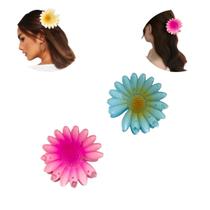 2 Presilha Piranha Cabelo Flor Prendedo Penteado Praia Verão