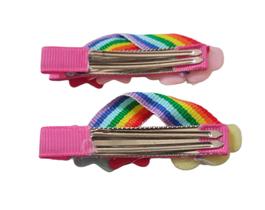 2 Presilhas Fofas Meninas Arco Íris Luxo