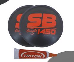 2 Protetor Central Para Alto Falante Triton Sb1450 160mm + Cola