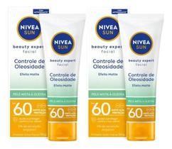 2 Protetor Solar Facial Controle Oleosidade FPS60 Nivea Sun