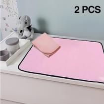 2 Protetores de Colchão 100x70 Absorventes Laváveis Rosa para Desfralde - Vila Flor