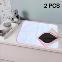 2 Protetores de Colchão 70x50 Absorventes Laváveis Branco com Borda Rosa para Desfralde - Vila Flor 2 Protetores de Colchão 70x50 Absorventes Laváveis Branco com Borda Rosa para Desfralde - Vila Flor